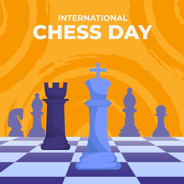Vetor conceito do dia internacional do xadrez