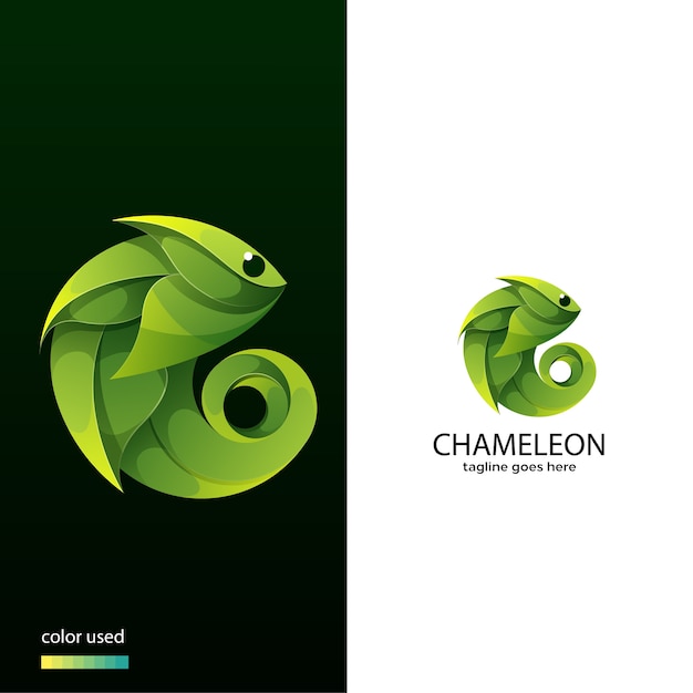 Vetor conceito do logotipo camaleão