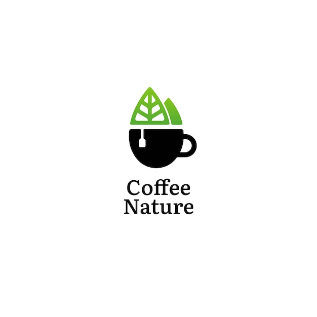 Conceito do logotipo do green nature co coffee