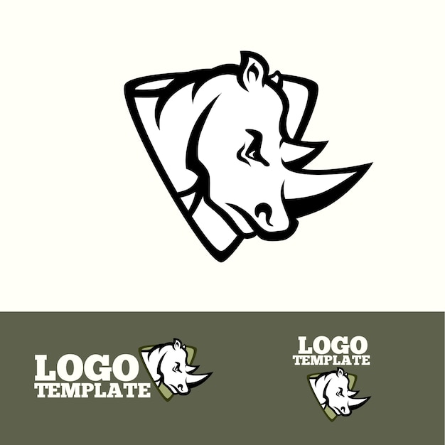 Conceito do logotipo rhino para equipes esportivas, marcas etc.