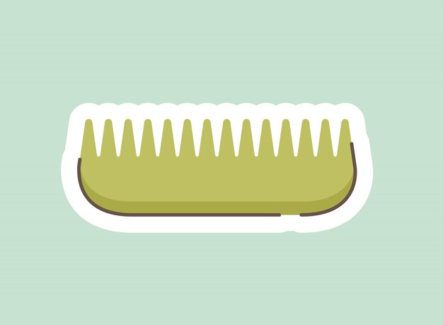 Conceito escova de cabelo de rotina matinal esta ilustração vetorial plana apresenta uma escova de cabelo verde