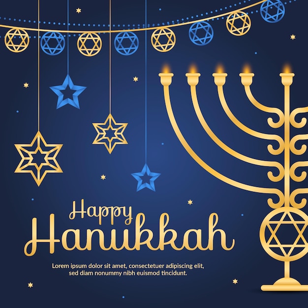 Conceito hanukkah de design plano