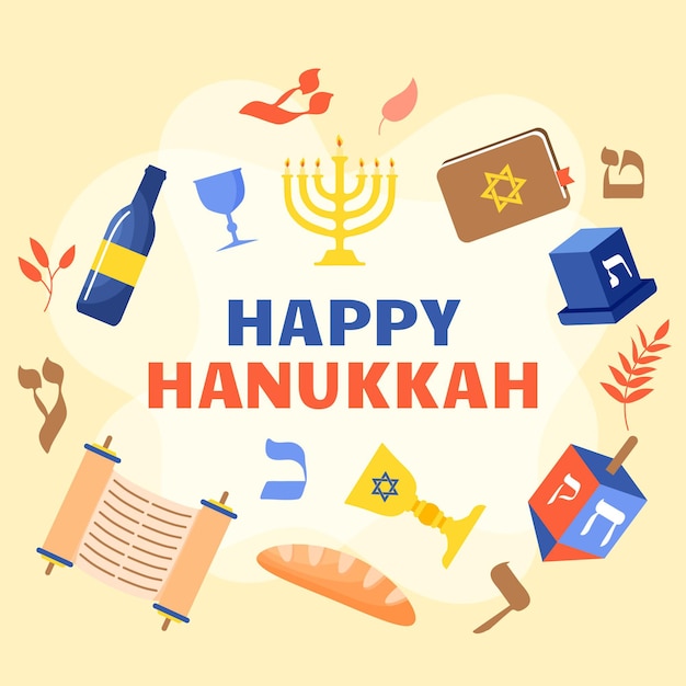 Vetor conceito hanukkah de design plano