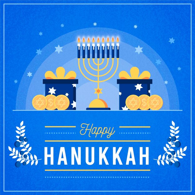 Conceito hanukkah de design plano