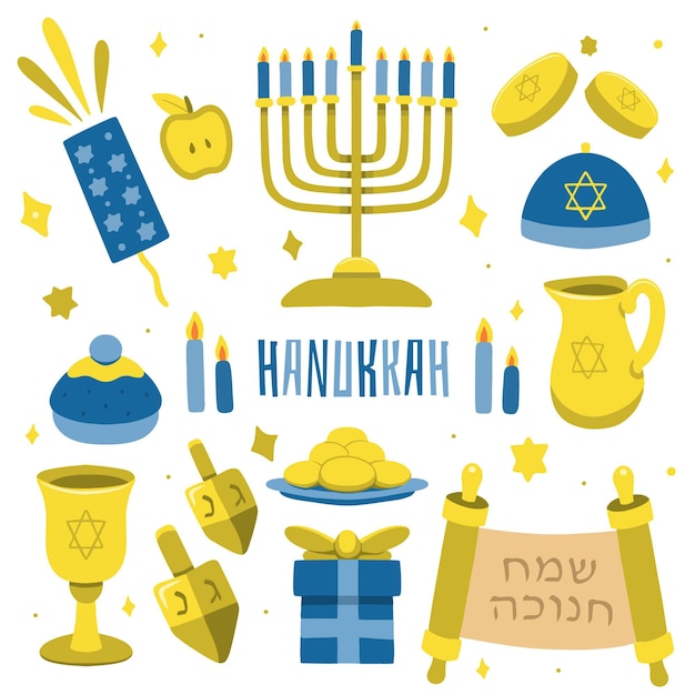 Conceito hanukkah desenhado à mão