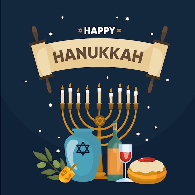 Vetor conceito hanukkah desenhado à mão