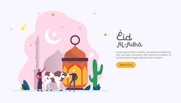 Conceito islâmico para feliz eid al adha ou sacrifício evento de celebração