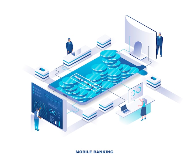 Conceito isométrico de banco móvel