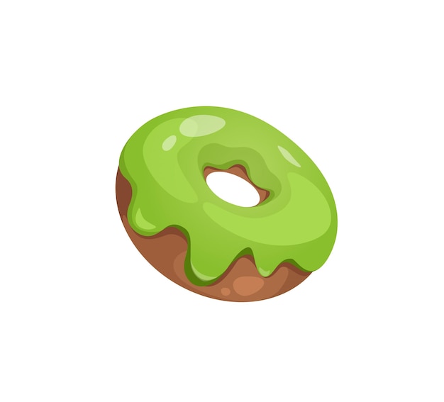 Conceito matcha donut a ilustração é um design de vetor plano representando um delicioso matcha donut