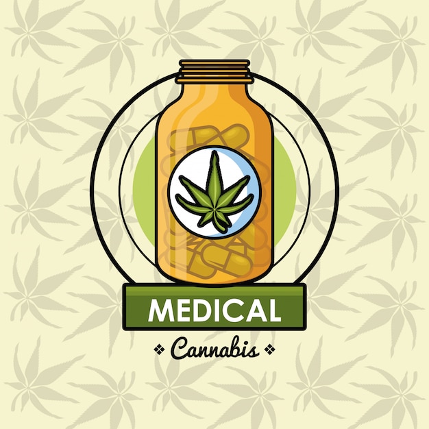 Vetor conceito médico de cannabis