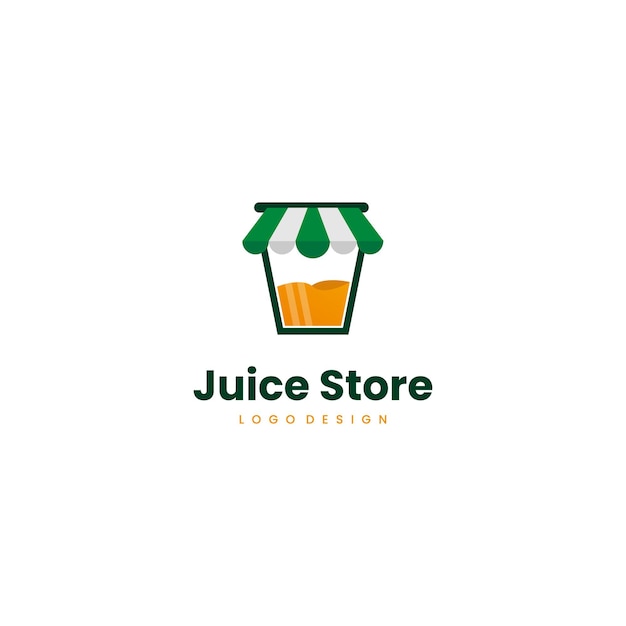 Vetor conceito moderno de design de logotipo de loja de suco
