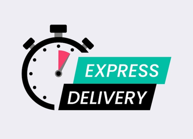 conceito moderno de entrega expressa com um vetor de cronômetro
