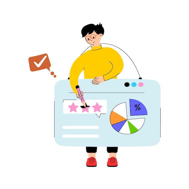 Conceito moderno de ilustração plana da classificação empresarial