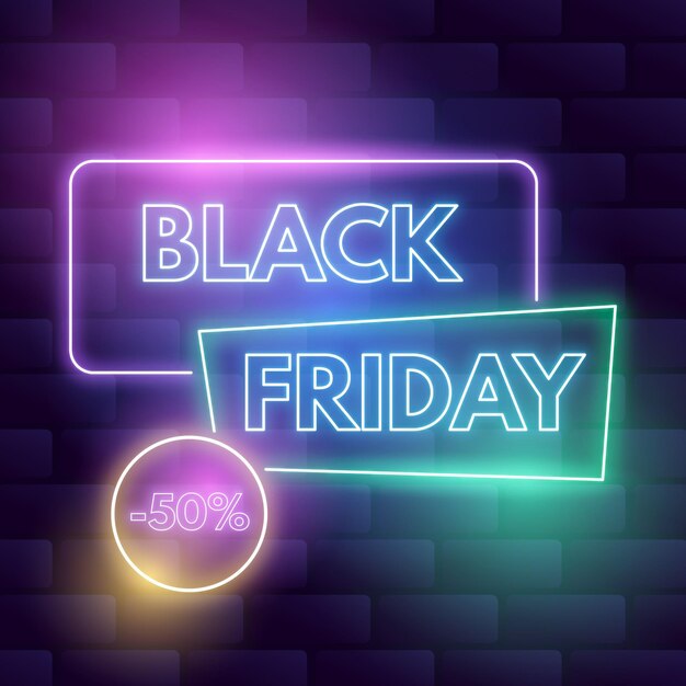 Conceito neon black friday