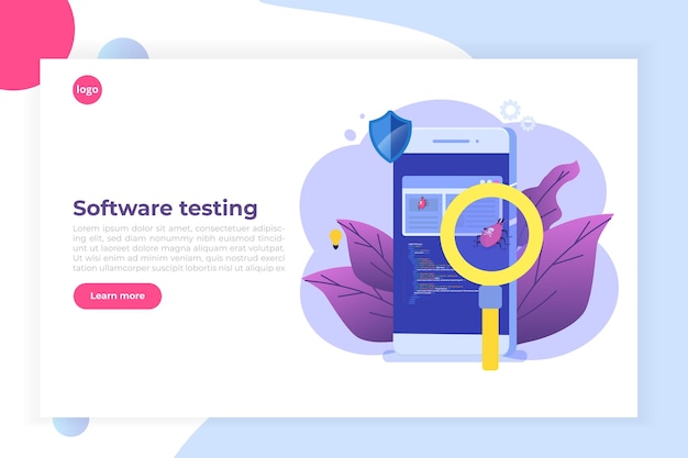 Conceito plano de software ou aplicativo. processo de desenvolvimento de depuração.