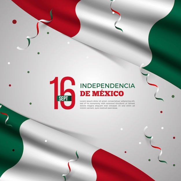 Vetor conceito realista do dia da independência mexicana