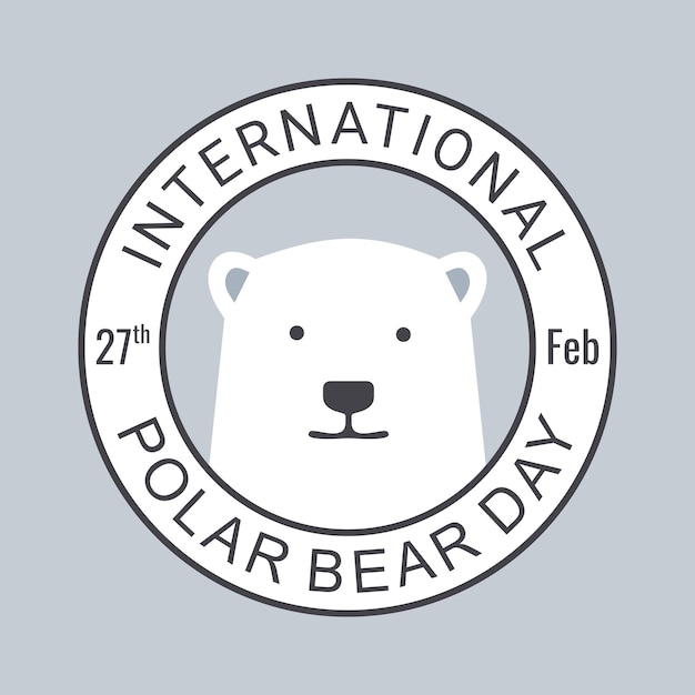 Conceito redondo do logotipo do dia internacional do urso polar