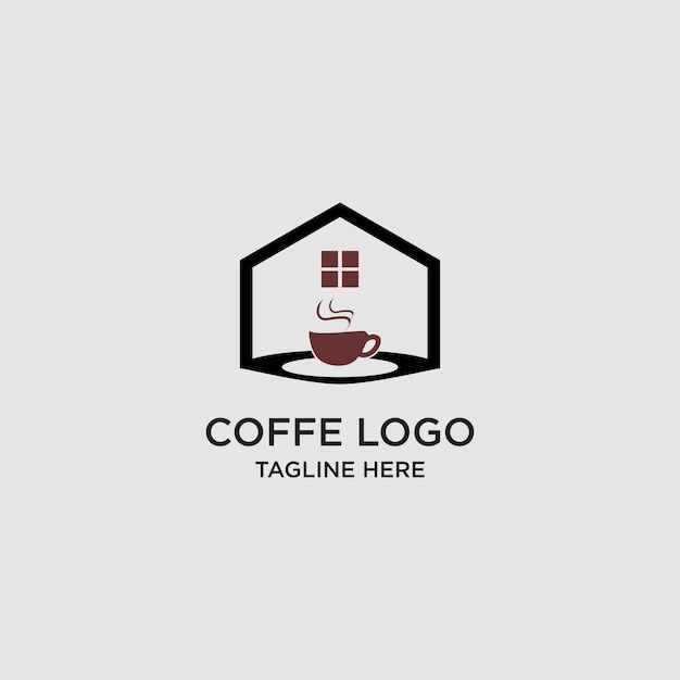 Conceito simples de design de logotipo de café vetor premium