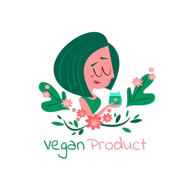 Vetor conceito vegano e livre de crueldade ilustrado