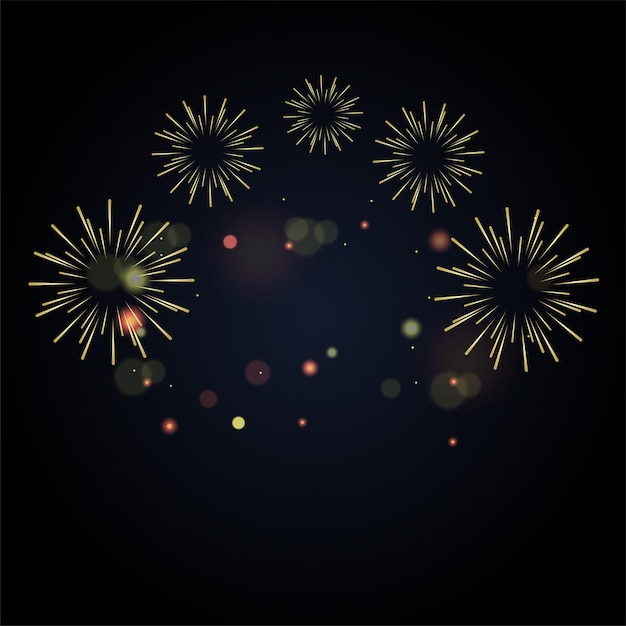 Conceitos de celebração de 2024 com fogos de artifício dourados fogos de artifício antigos em gradiente isolado sobre preto