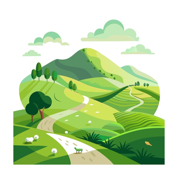 Conceitos de Ilustração Vector de Belas Paisagens