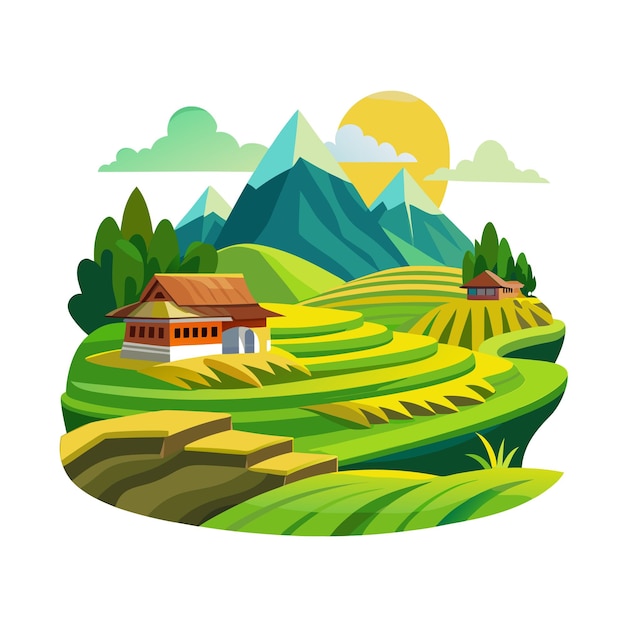 Conceitos de Ilustração Vector de Belas Paisagens