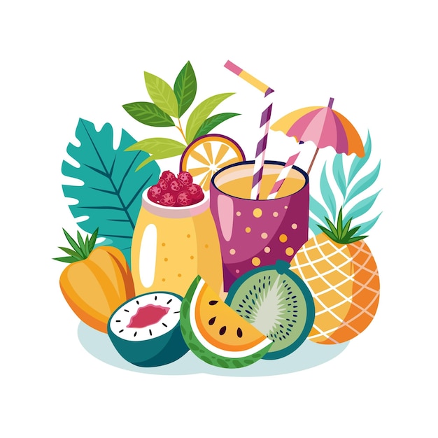 Conceitos de ilustração vetorial de frutas realistas