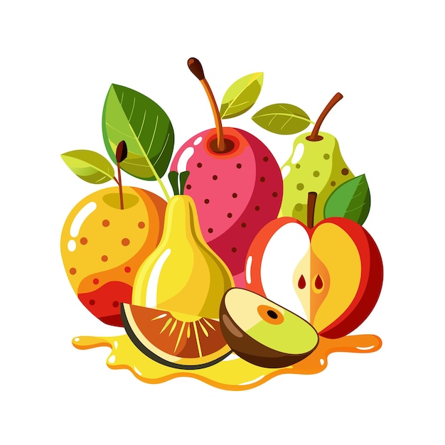 Conceitos de ilustração vetorial de frutas realistas