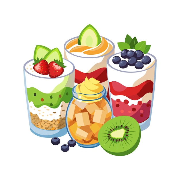 Conceitos de ilustração vetorial de frutas realistas