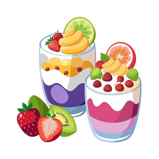 Conceitos de ilustração vetorial de frutas realistas