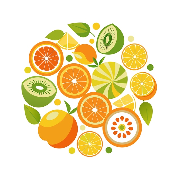 Conceitos de ilustração vetorial de frutas realistas