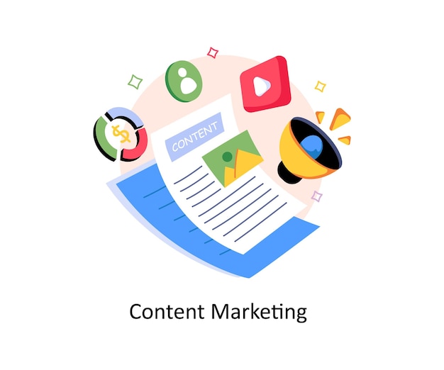 Conceitos de marketing de conteúdo Ilustrações de estilo
