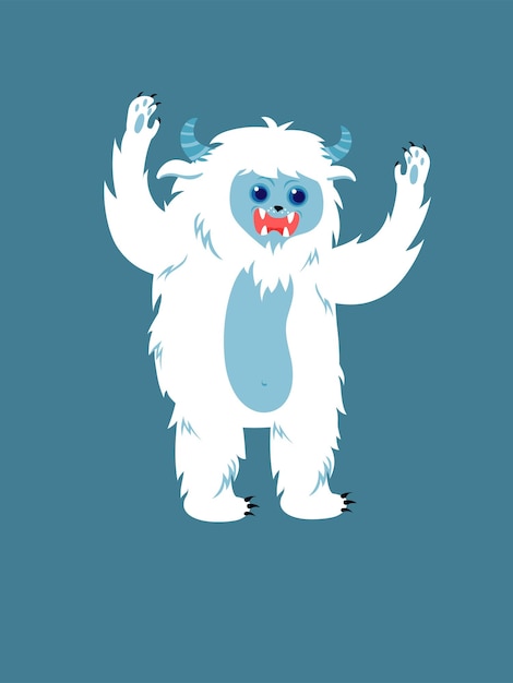 Vetor concept cute yeti zangado esta ilustração vetorial apresenta uma cena plana dinâmica com um yeti zangado