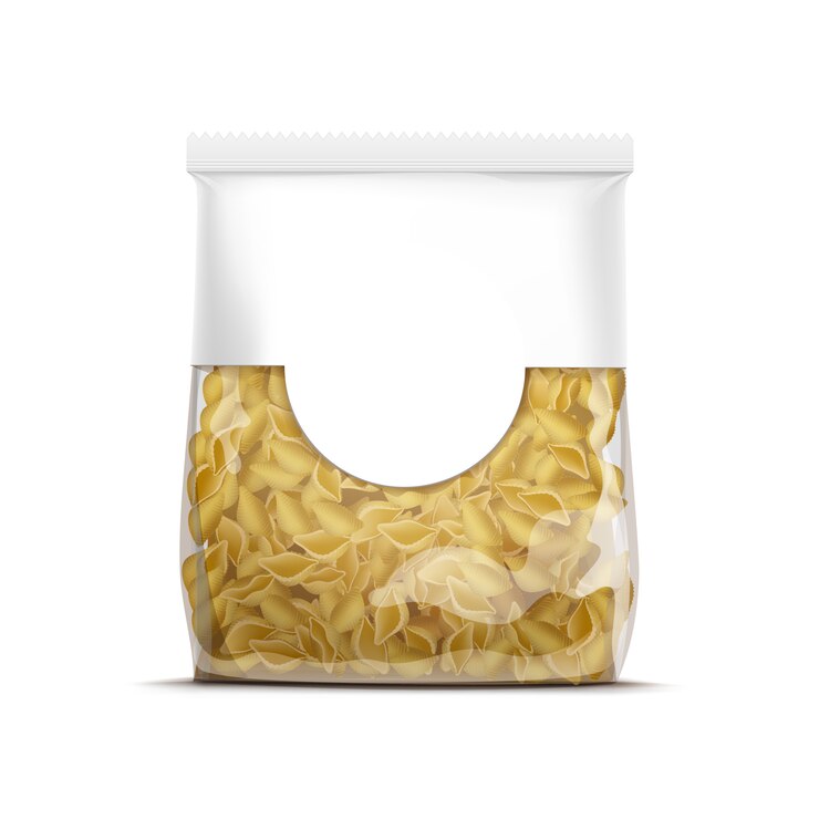 Vetor conchas macarrão vector embalagem modelo isolado