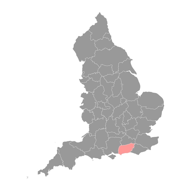 Condado cerimonial do mapa de west sussex da ilustração do vetor de inglaterra