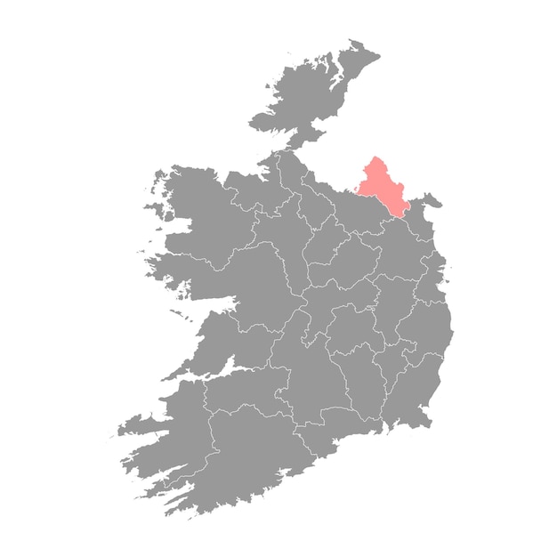 Vetor condado de monaghan mapeia condados administrativos da ilustração vetorial da irlanda