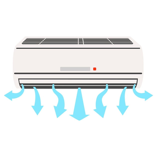 Condicionador de ar do quarto com ar frio das setas