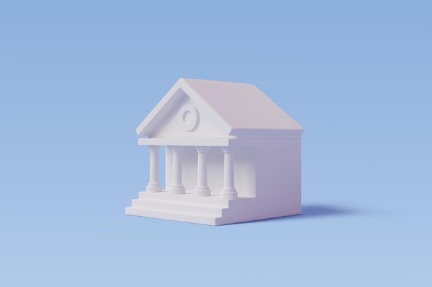 Ícone 3d do banco isolado no conceito de carteira financeira e digital azul Eps 10 Vector