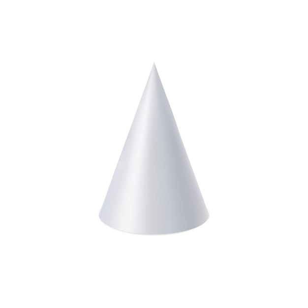 Cone branco isolado em um fundo claro. ilustração.