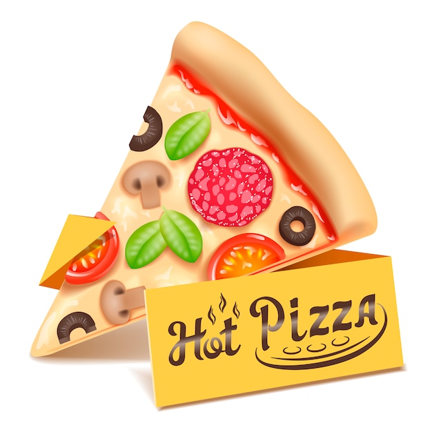 Ícone da fatia do triângulo da pizza isolado no fundo branco.