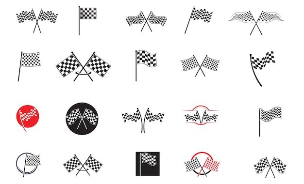 Ícone de bandeira de corrida, vetor de ilustração de design simples