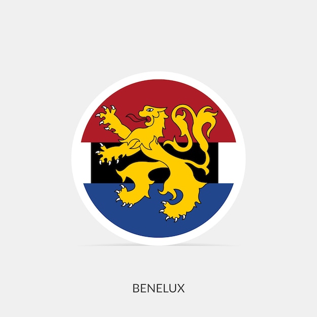 Ícone de bandeira redonda do Benelux com sombra