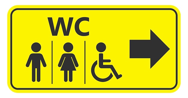 Ícone de chão Ícone de homem e mulher pessoas com deficiência design mínimo Ícone de linha de banheiro contorno sinal de vetor de estilo linear pictograma WC símbolo ilustração do logotipo do vetor