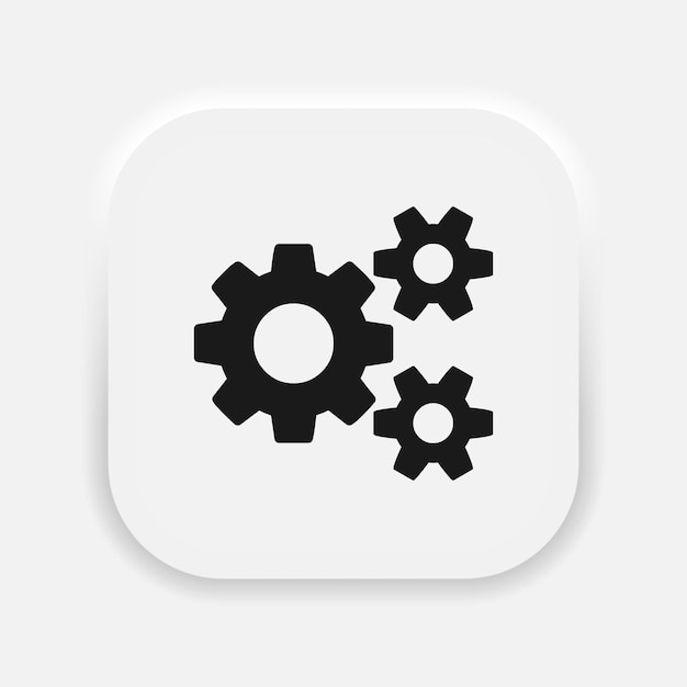 Ícone de configurações vetor isolado Engrenagens símbolos de engrenagens no estilo de neumorfismo Vetor EPS 10