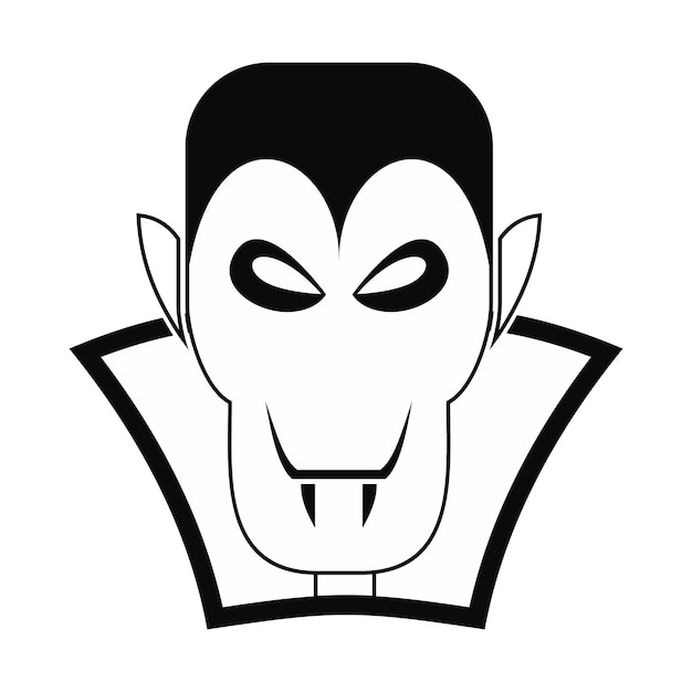 ?cone de Dr?cula vampiro estilo simples preto em branco