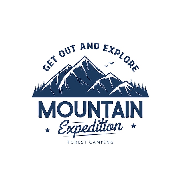 Ícone de expedição de montanha de aventura ao ar livre