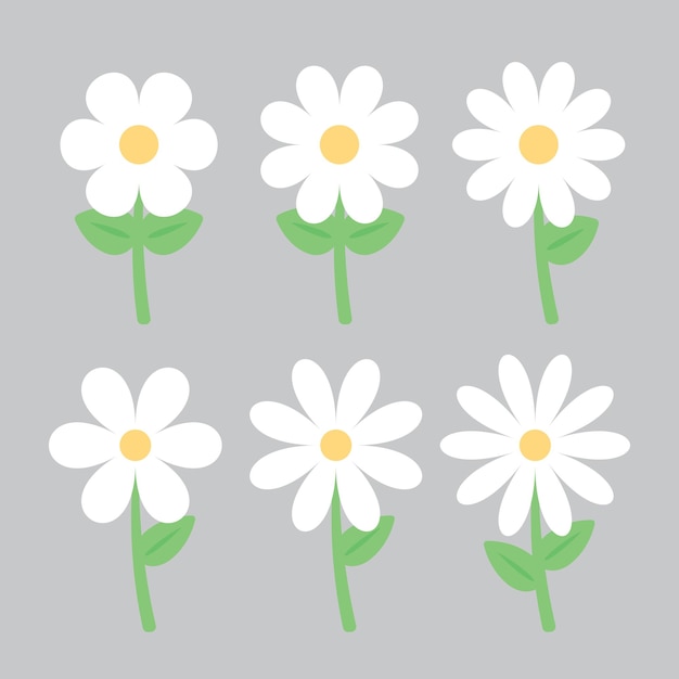 Ícone de flor branca bonita Ilustração de design plano