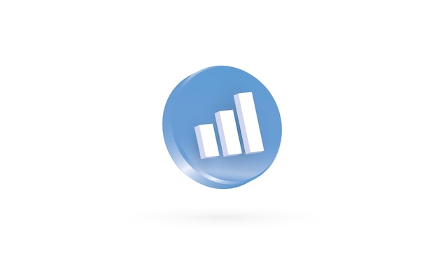 Ícone de gráfico de barras de negócios Símbolo gráfico ou ícone de gráfico isolado fundo branco
