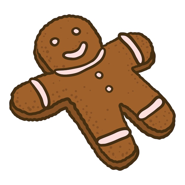 Ícone de homem-biscoito mão desenhada ilustração do ícone vetor de homem-biscoito para web design