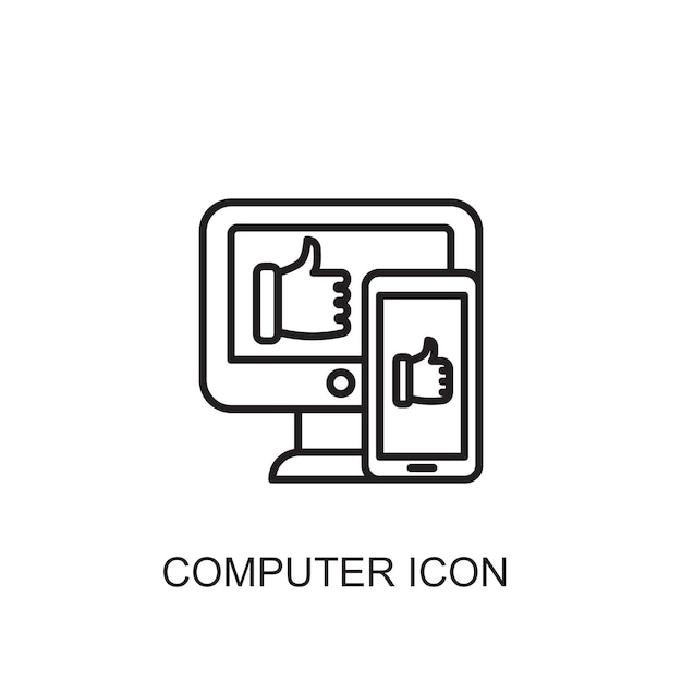 Ícone de ícone de vetor de computador